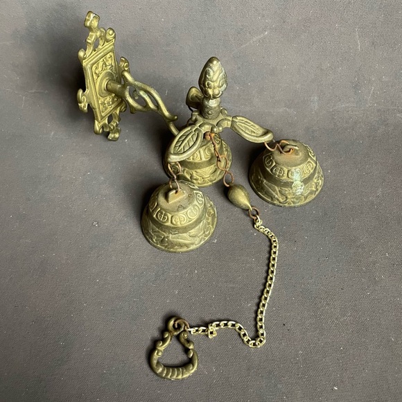 Wall Decor Vintage Brass 3 Bell Wall Mount Brass Bell Entry Bell Door